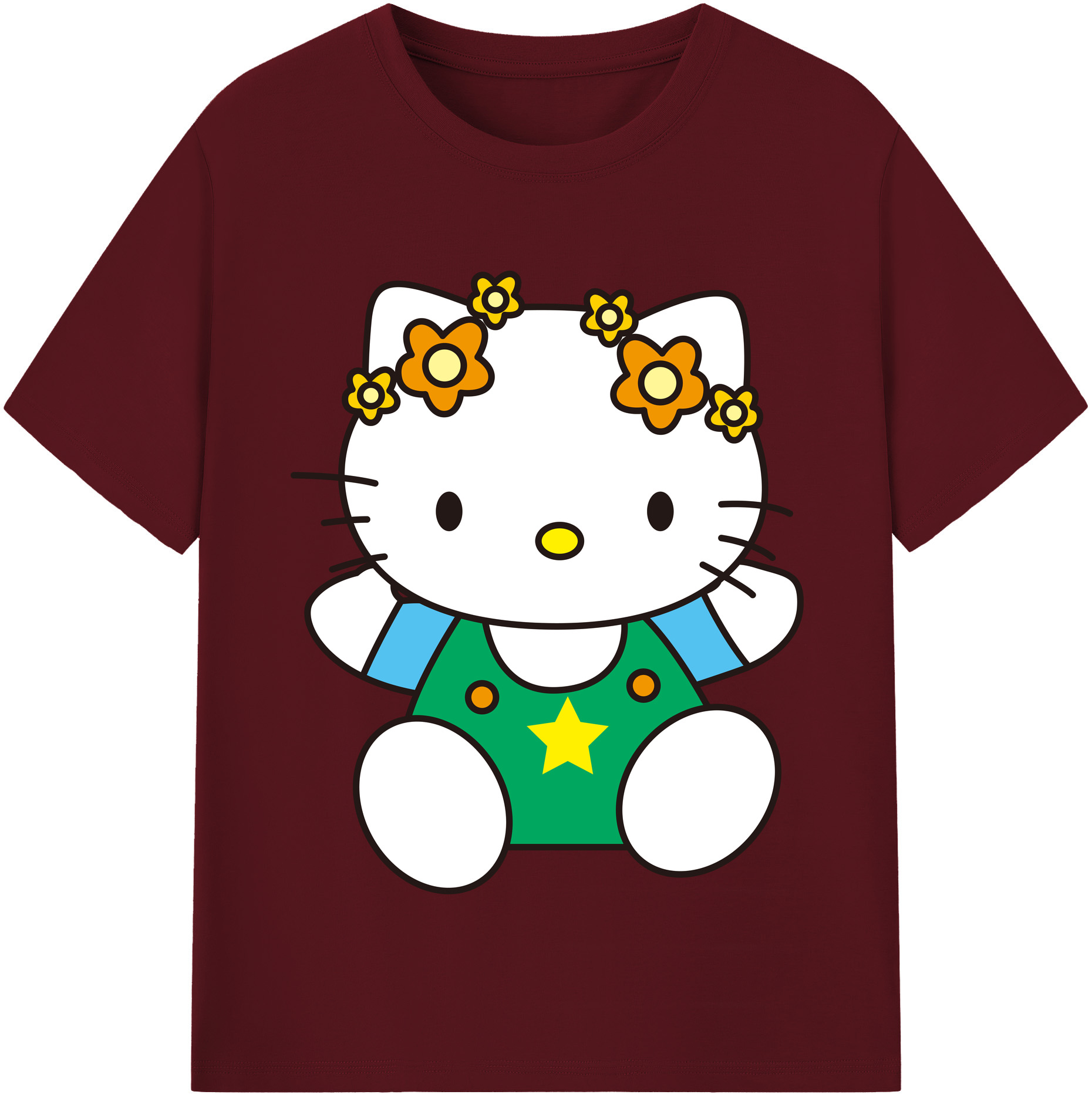 （画像用） Hello Kitty ハローキティ 綿100％半袖Tシャツ（フロントプリント）